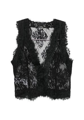 PINKO floral-lace waistcoat - Black