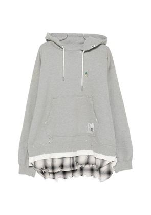 Maison MIHARA YASUHIRO distressed layered-effect hoodie - Grey