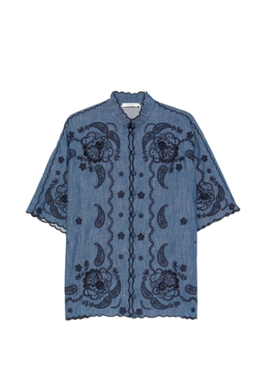 ZIMMERMANN Aster paisley-embroidered scalloped blouse - Blue