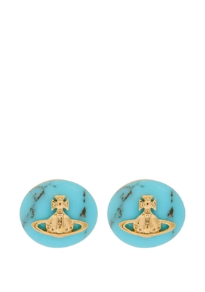 Vivienne Westwood orb-plaque stud earrings - Blue