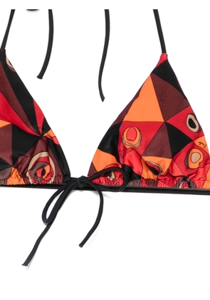 PUCCI geometric-print triangle bikini top - Red