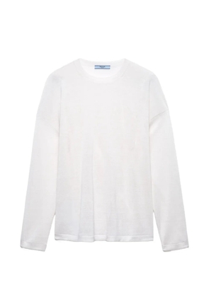 Prada long-sleeved linen T-shirt - White