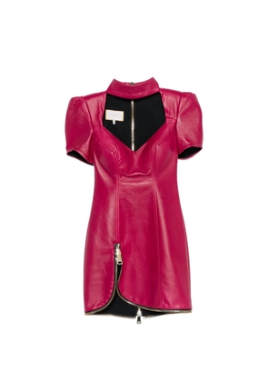 MITILIANE COUTURE puff-sleeve leather mini dress - Pink