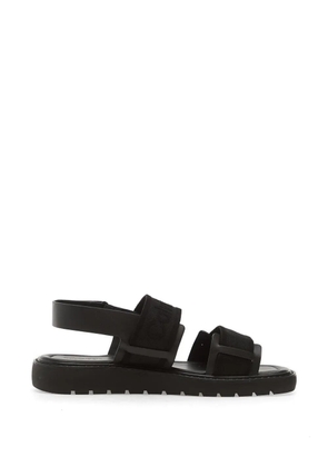 Calvin Klein logo-embroidered touch-strap sandals - Black