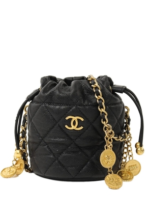 CHANEL Pre-Owned mini CC quilted bucket bag - Black