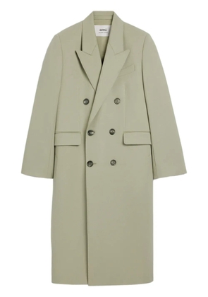AMI Paris double-breasted virgin-wool coat - Green