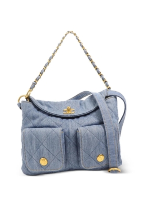 CHANEL Pre-Owned Denim Hobo CC turn-lock quilted shoulder bag - Blue
