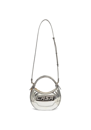 Casablanca Biker metallic-finish cross body bag - Silver