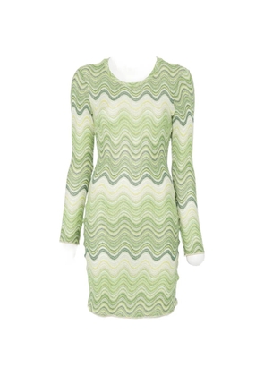 MC2 Saint Barth zigzag-knit long-sleeve dress - Green