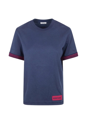Moncler contrasting-trim T-shirt - Blue