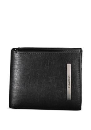 Calvin Klein grained logo-plaque wallet - Black