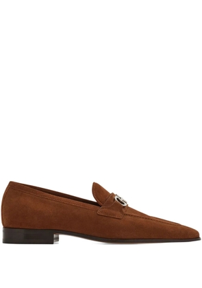 Ferragamo Gancini suede loafers - Brown
