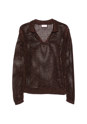 MC2 Saint Barth lurex open-knit sweater - Brown