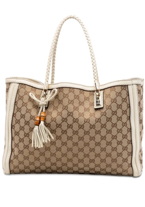 Gucci Pre-Owned 2016-2026 Medium GG Canvas Bella tote bag - White