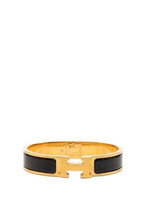 Hermès Pre-Owned 20th Century Narrow Enamel Clic H Bracelet PM costume bracelet - Black
