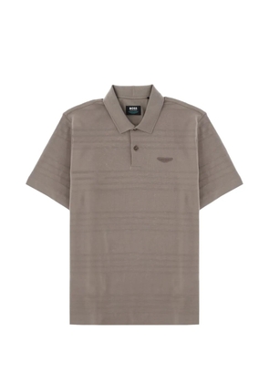 BOSS x Aston Martin horizontal-stripe cotton polo shirt - Grey