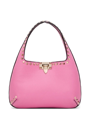 Valentino Garavani Rockstud small shoulder bag in grainy calfskin - Pink