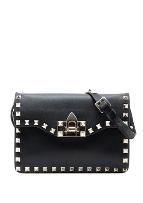 Valentino Garavani Pre-Owned 2000-2017 Small Leather Rockstud Flap crossbody bag - Black