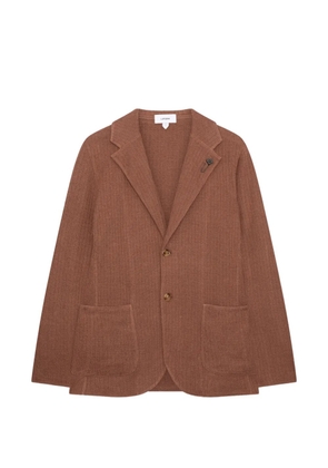 Lardini single-breasted ribbed blazer - Brown