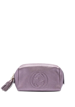 Gucci Pre-Owned 2000-2015 Metallic Leather Soho Cosmetic pouch - Purple