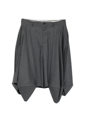 Comme des Garçons Homme Plus pinstripe-pattern handkerchief-hem shorts - Grey