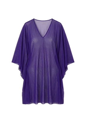 Fisico sheer v-neck beach dress - Purple