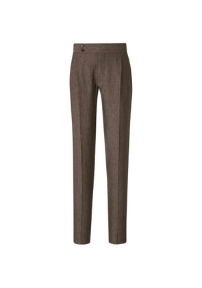 Scabal pleated side-adjuster trousers - Brown