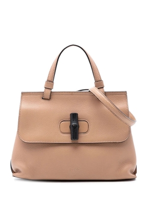 Gucci Pre-Owned 2016-2026 Small Leather Bamboo Daily satchel - Neutrals