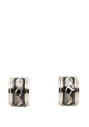 Hermès Pre-Owned 1980-2000 Gold Plated Enamel Horse Clip On Earrings costume earrings - Black