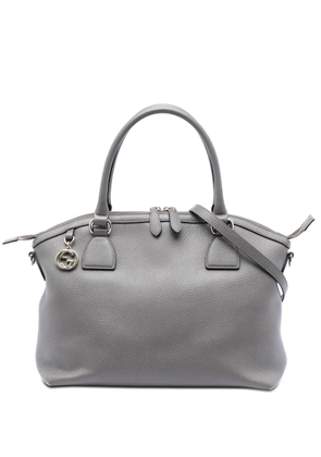 Gucci Pre-Owned 2016-2026 Medium Leather GG Charm Dome satchel - Grey