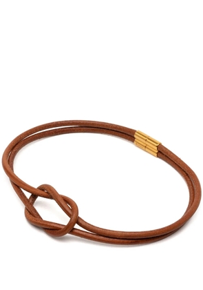 Hermès Pre-Owned 2010-2026 Leather Atame Knot Necklace costume necklace - Brown