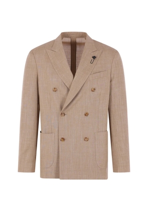 Lardini double-breasted peak-lapel blazer - Neutrals