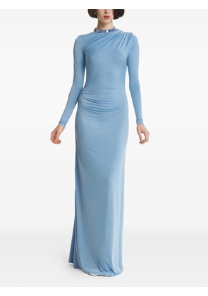 2310 STUDIO ruched open-back maxi dress - Blue