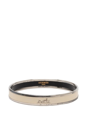 Hermès Pre-Owned 1980-2000 Narrow Enamel Caleche Bangle 70 costume bracelet - White