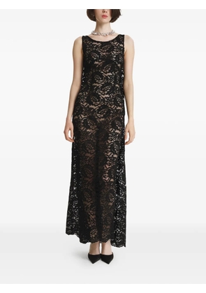 2310 STUDIO lace-overlay sleeveless maxi dress - Black