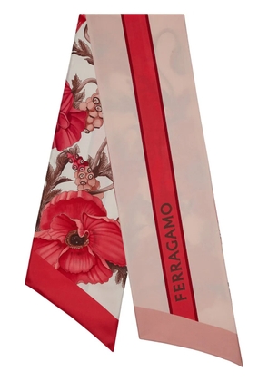 Ferragamo floral-print silk scarf - Pink
