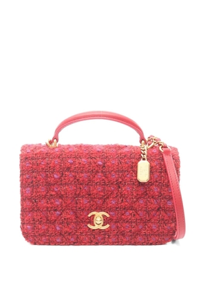 CHANEL Pre-Owned 2021 mini Matelassé tweed shoulder bag - Red