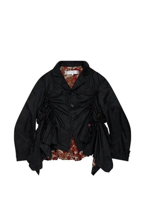 Comme des Garçons TAO ruffled-trim ruched button-down jacket - Black