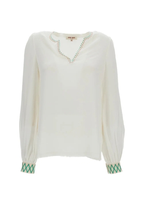 Emporio Sirenuse Vera embroidered silk blouse - Neutrals