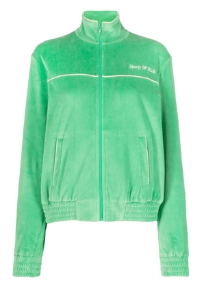 Sporty & Rich towelling-finish embroidered-logo jacket - Green