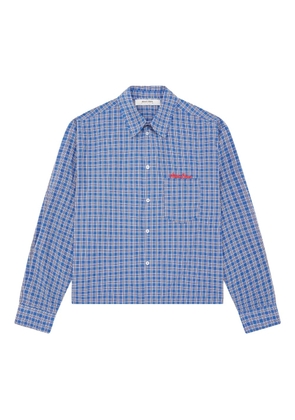 ABOUTBLANK checked chest-pocket shirt - Blue