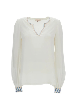 Emporio Sirenuse Vera embroidered silk blouse - Neutrals