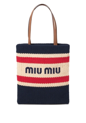 Miu Miu striped knitted tote bag - Blue