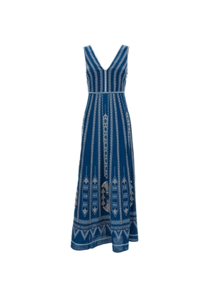 Emporio Sirenuse Nellie embroidered sleeveless dress - Blue
