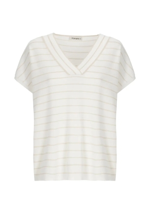 Kangra striped V-neck T-shirt - White