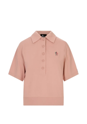 Moncler Grenoble logo-patch cotton polo shirt - Pink