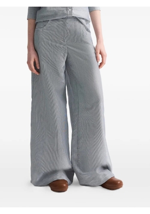 TWP Dillon pinstriped-pattern high-waisted trousers - Blue