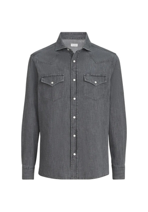 Brunello Cucinelli lightweight denim easy-fit Western shirt - Grey