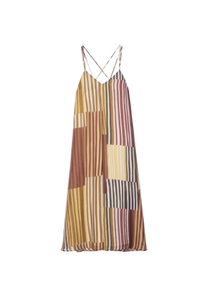 Ottod'Ame striped patchwork dress - Neutrals