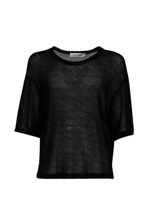 Nineminutes crochet-knit cropped t-shirt - Black